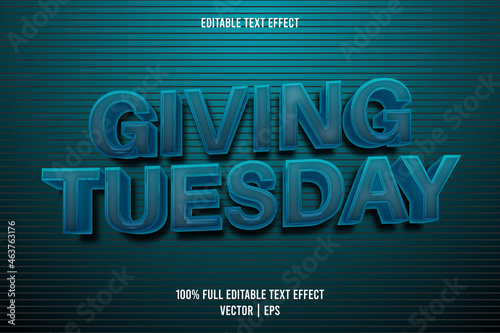 Giving tuesday editable text effect retro style