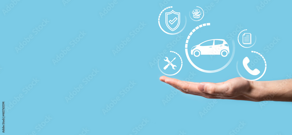 Digital composite of Man holding car icon.Car automobile insurance and car services concept. Businessman with offering gesture and icon of car Digital composite of Man holding car icon.Car automobile insurance and car services concept. Businessman with offering gesture and icon of car
