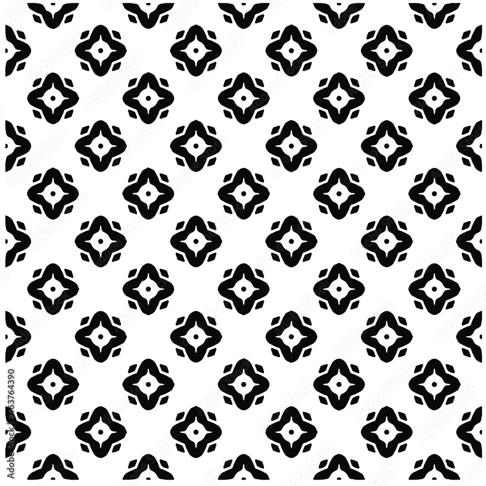 Naklejka premium Seamless vector pattern in geometric ornamental style. Black pattern.