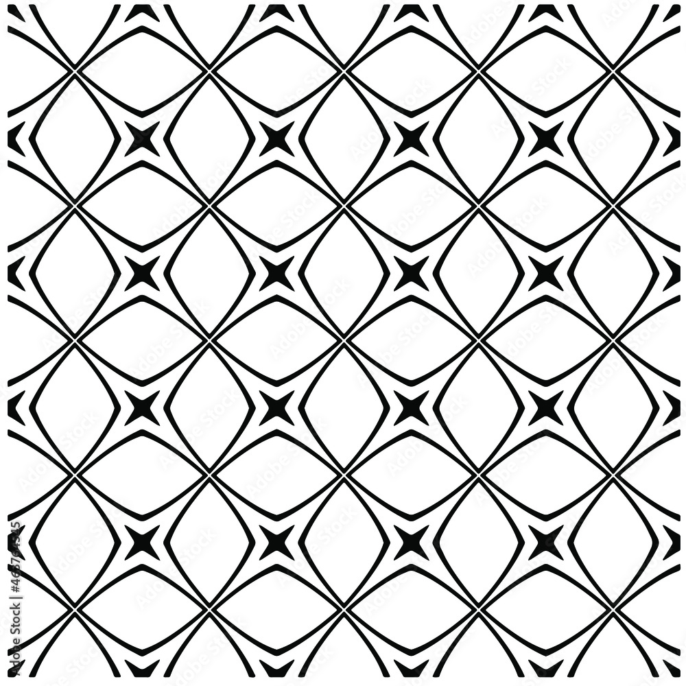 Naklejka premium Seamless vector pattern in geometric ornamental style. Black pattern.