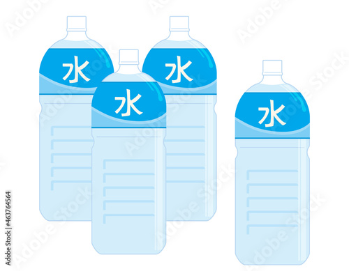水のペットボトル　ベクターイラスト