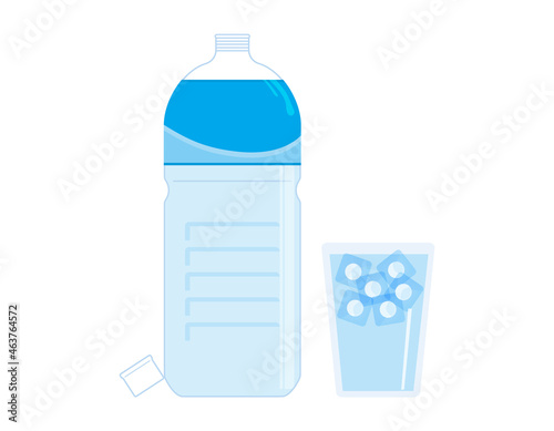 水のペットボトル　ベクターイラスト