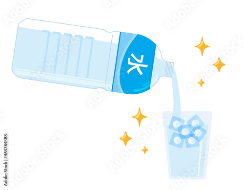 水のペットボトル　ベクターイラスト