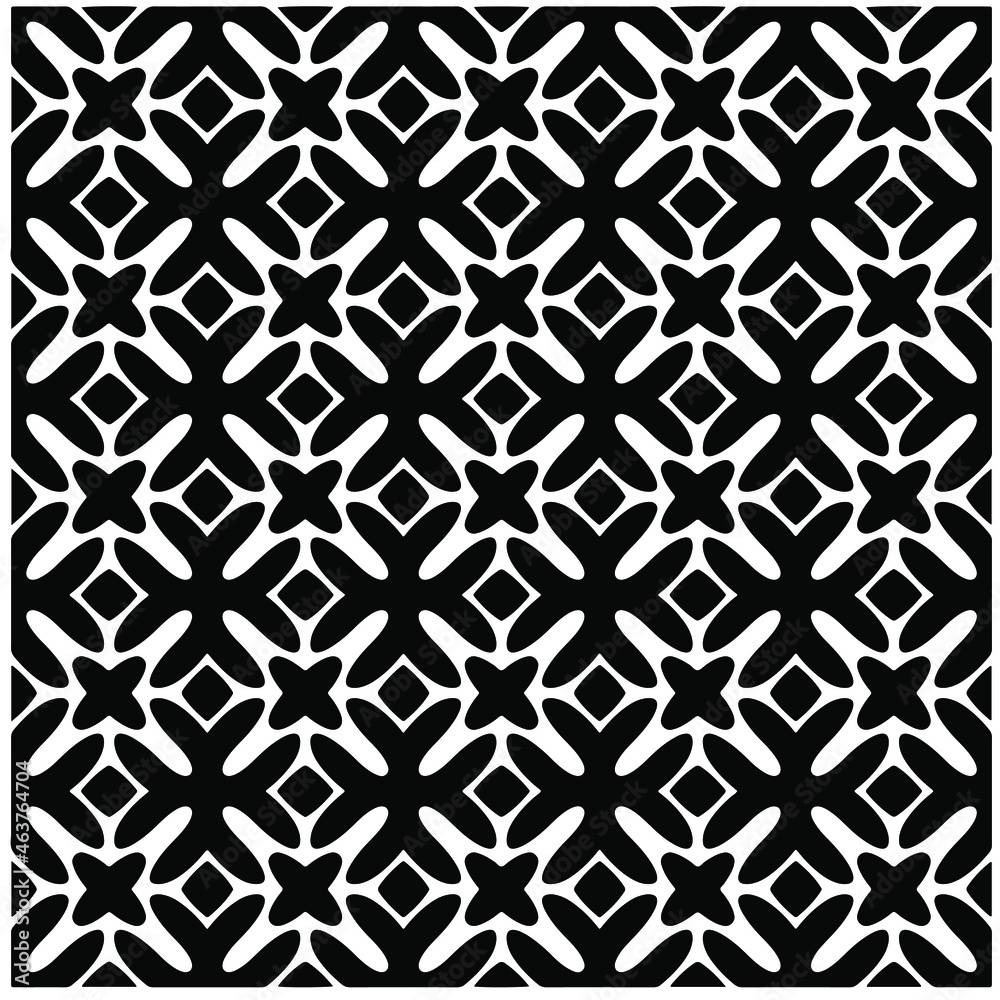 Fototapeta premium Seamless vector pattern in geometric ornamental style. Black pattern.