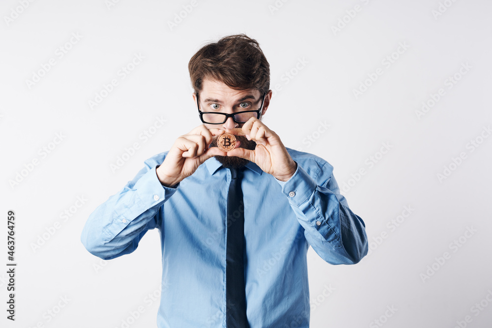 business man in blue shirt finance office manager internet investment business man in blue shirt finance office manager internet investment