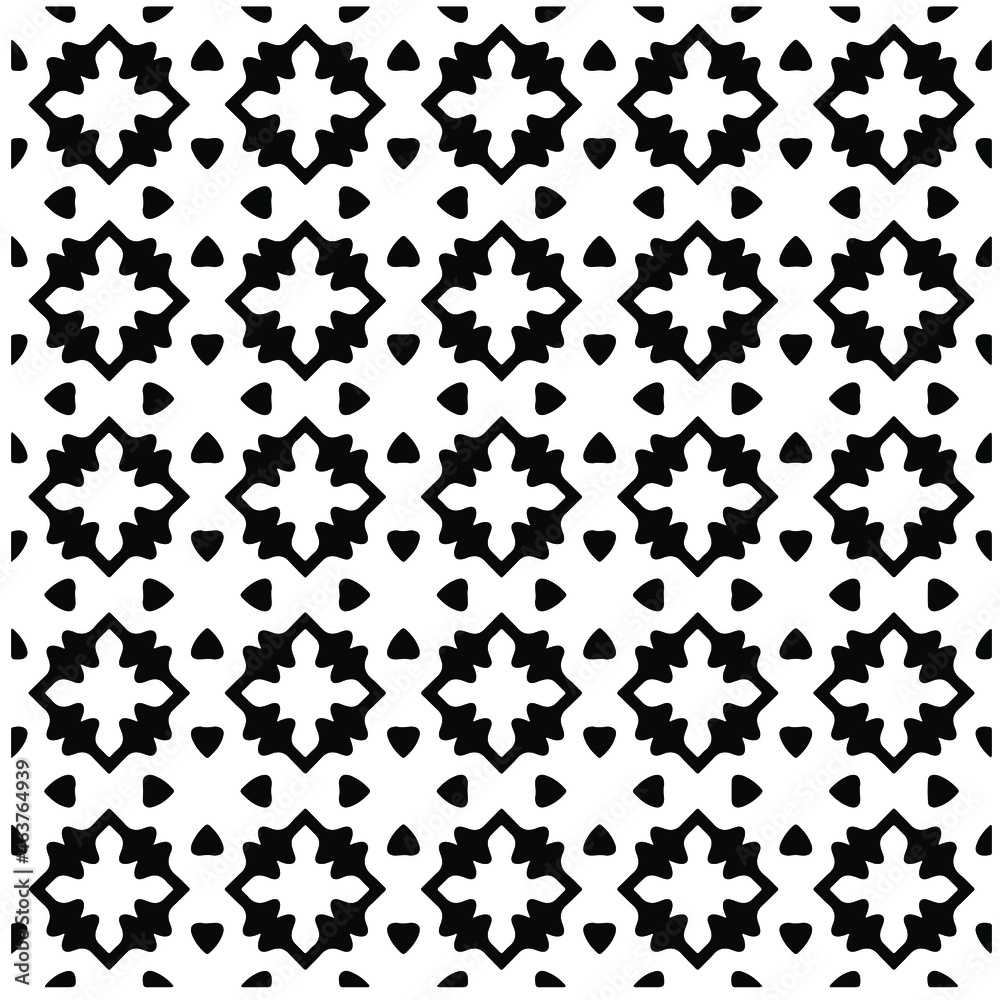 Seamless vector pattern in geometric ornamental style. Black pattern.
