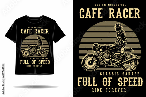 Photo Cafe racer full of speed silhouette t shirt design