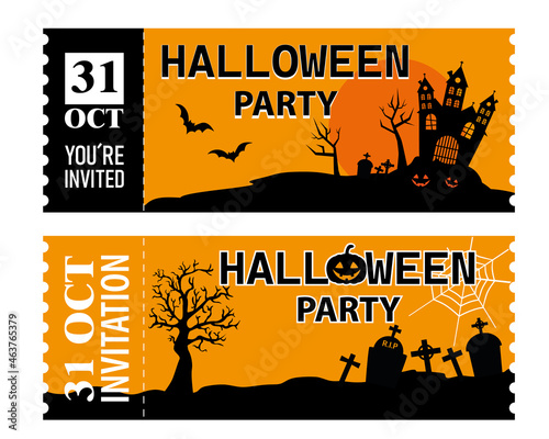 Set of two halloween party invitation templates