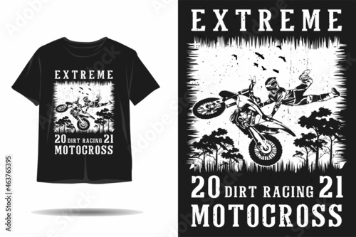 Extreme dirt racing motocross silhouette t shirt design