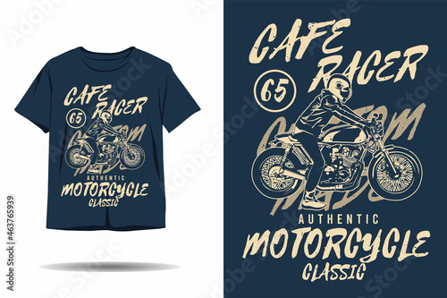 Cafe racer authentic motorcycle classic custom made silhouette t shirt design