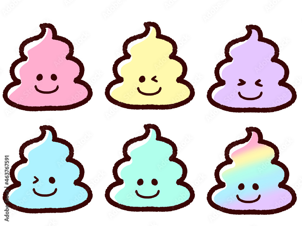 ゆめかわいいうんちのキャラクターセット