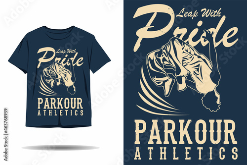 Leap with pride parkour athletics silhouette t shirt design