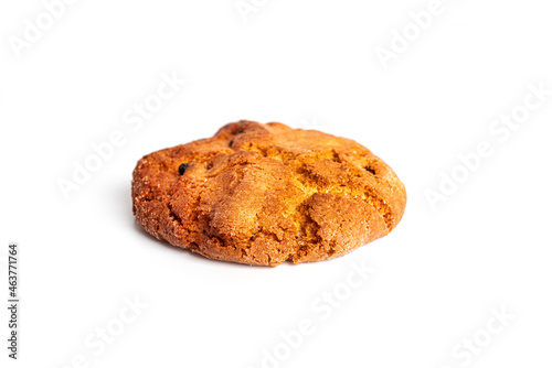 Home made oatmeal cookies isolated on white background.