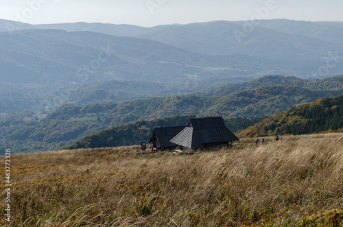 Panorama z Połoniny Wetlińskiej Bieszczady 