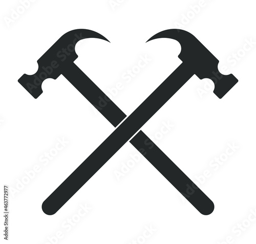 Canvas Print Crossed hammers vector icon