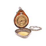 Old pocket watch on white background