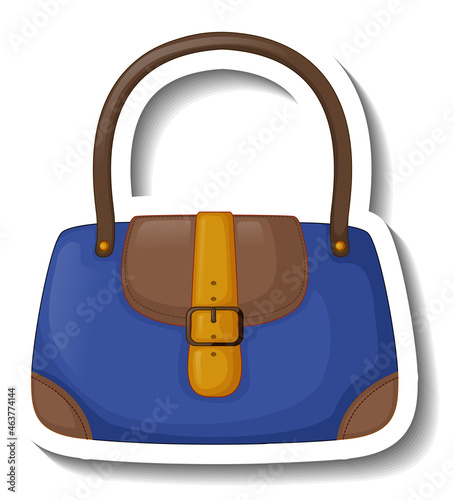 A sticker template with a women handbag isolated