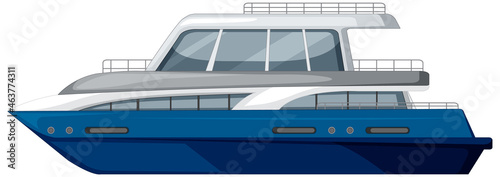 Isolated yacht ship on white background