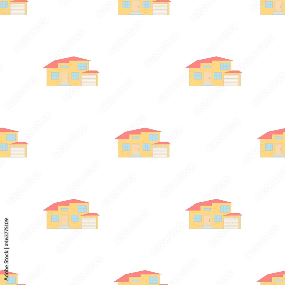 Two storey house with a garage pattern seamless background texture repeat wallpaper geometric vector
