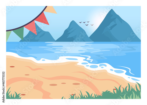 Beach party background. Summer vacation and holiday