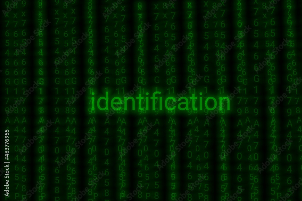 Identification hacking, online security concept - personal data protection with biometric technologies Identification hacking, online security concept - personal data protection with biometric technologies