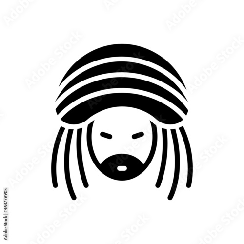 Black solid icon for reggae