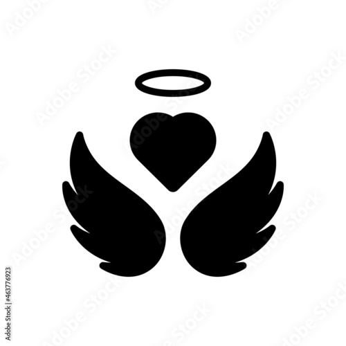 Black solid icon for angels