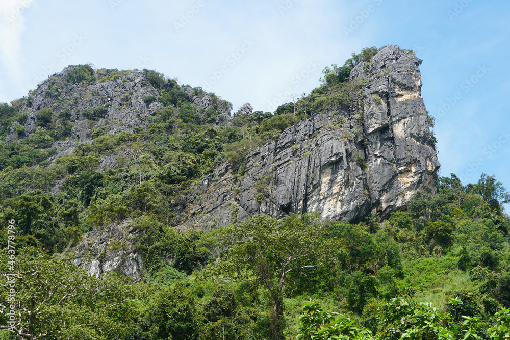 limestone mountains in northern Thailand, Tham Sakoen National Park, Nan province.