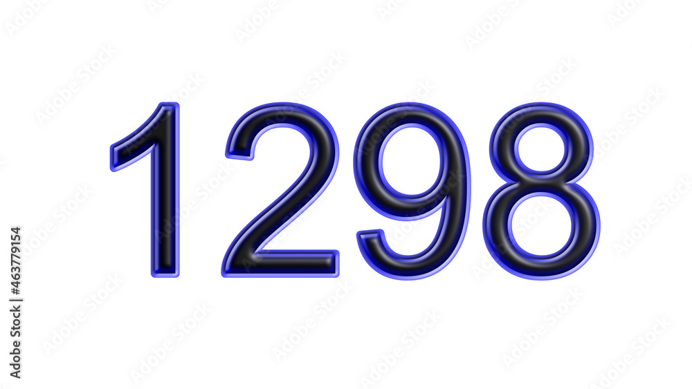 blue 1298 number 3d effect white background blue 1298 number 3d effect white background