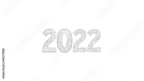 2022 year new futuristic digital sketch illustration