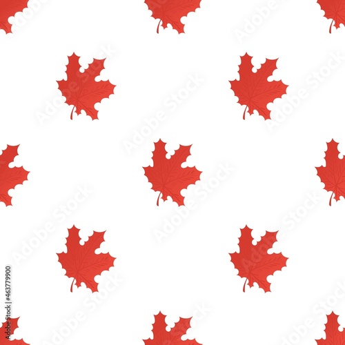 Red maple leaf pattern seamless background texture repeat wallpaper geometric vector