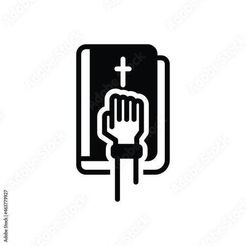 Black solid icon for pledge