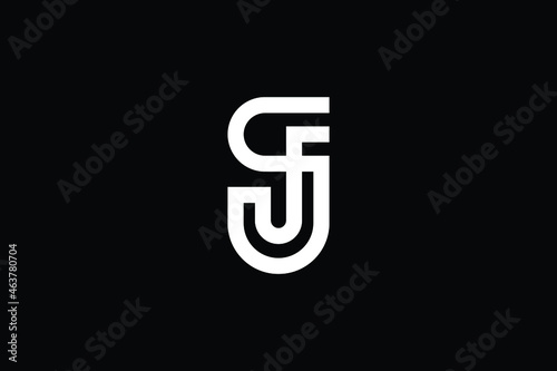 SJ logo letter design on luxury background. JS logo monogram initials letter concept. SJ icon logo design. JS elegant and Professional letter icon design on black background. S J JS SJ