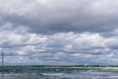 seashore, waves, clouds and wind