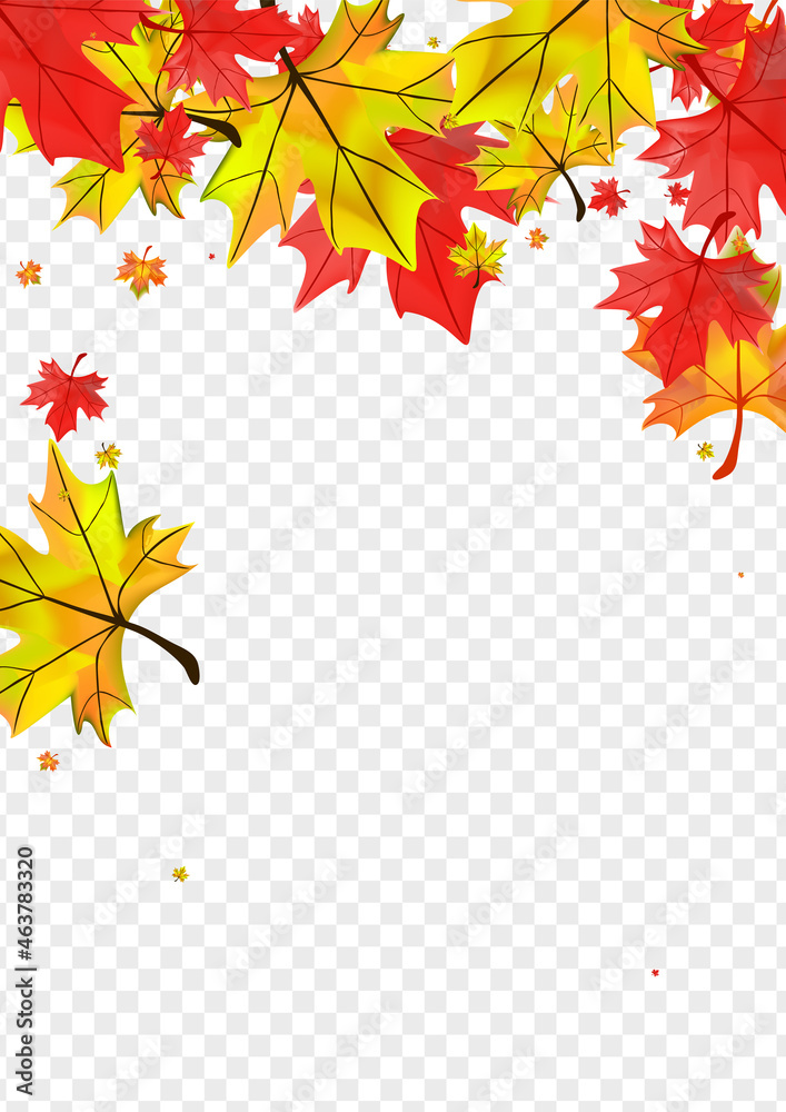 Yellow Leaf Background Transparent Vector. Leaves Isolated Texture. Green Tree Foliage. Celebrate Floral Illustration.