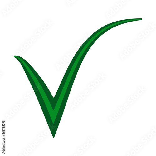 Double green check mark approval confirmation mark, verification check mark, stock illustration