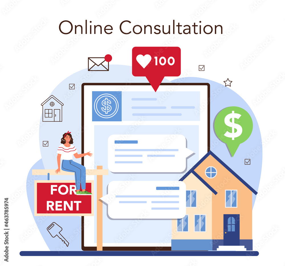 Fototapeta premium Real estate agency online service or platform. Realtor or broker