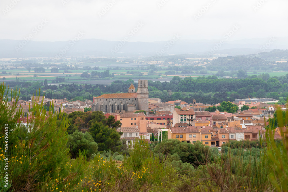 panoramic view of torroella de montgri.  town on the Costa Brava of Girona