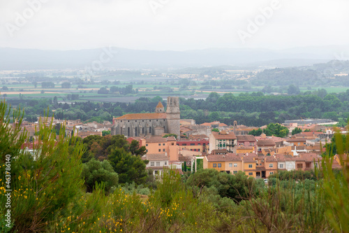 panoramic view of torroella de montgri.  town on the Costa Brava of Girona photo