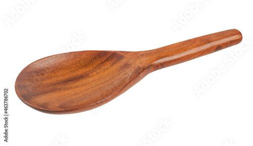 Wooden ladle isolated on white background.