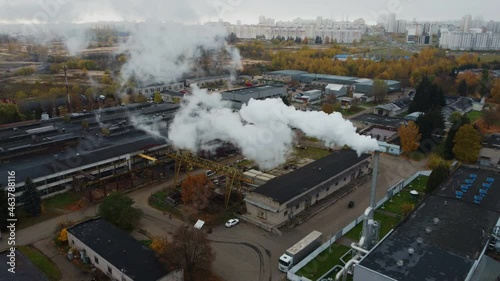 Fuming plant. Pollution of nature