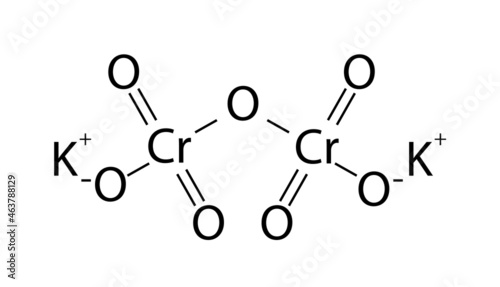 Chemical structure of potassium dichromate (potassium dichromate formula) photo
