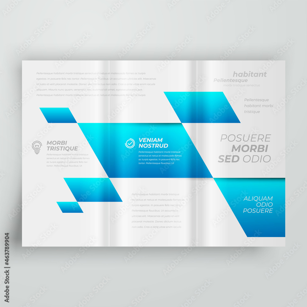 custom made wallpaper toronto digitalTri-fold Cover design template Action rhombus style blue color