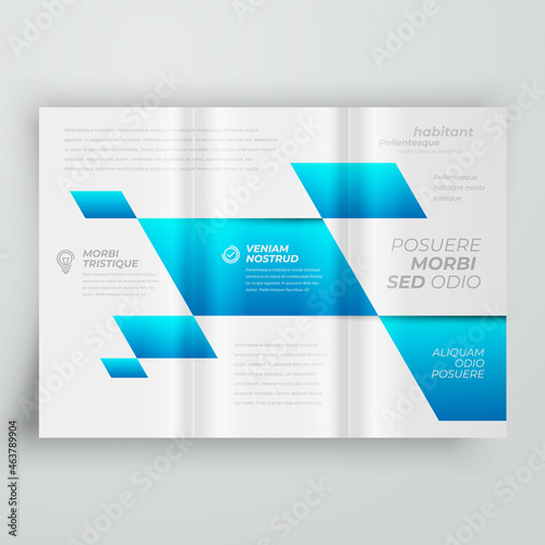 Wallpaper Mural Tri-fold Cover design template Action rhombus style blue color Torontodigital.ca