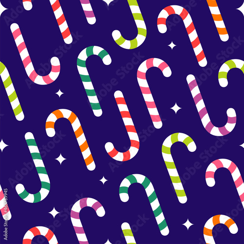 Colorful candy cane seamless pattern background.