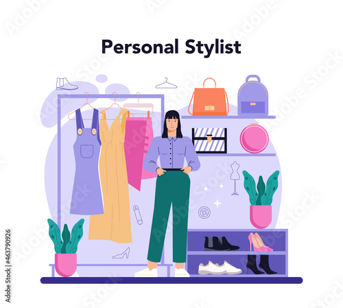 Fashion stylist concept. Modern, creative job, professional fashion