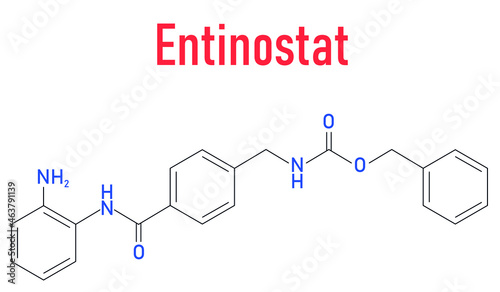 Entinostat cancer drug molecule (HDAC inhibitor). Skeletal formula.