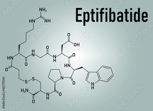 Eptifibatide anticoagulant drug molecule. Skeletal formula. photo