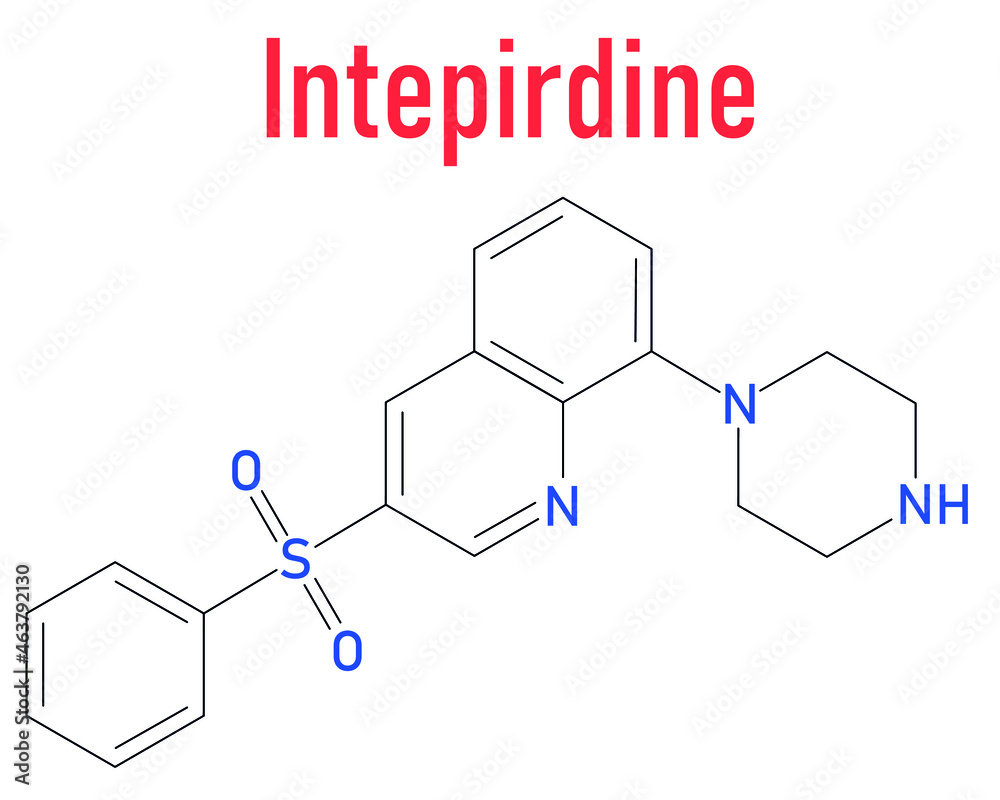 Intepirdine Alzheimer's disease drug molecule. Skeletal formula.