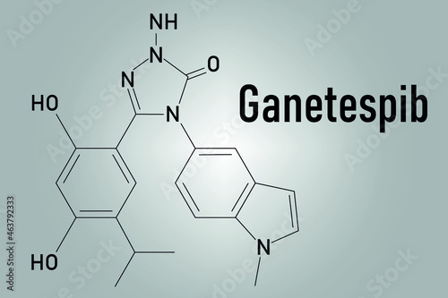 Ganetespib cancer drug molecule (HSP90 inhibitor). Skeletal formula.